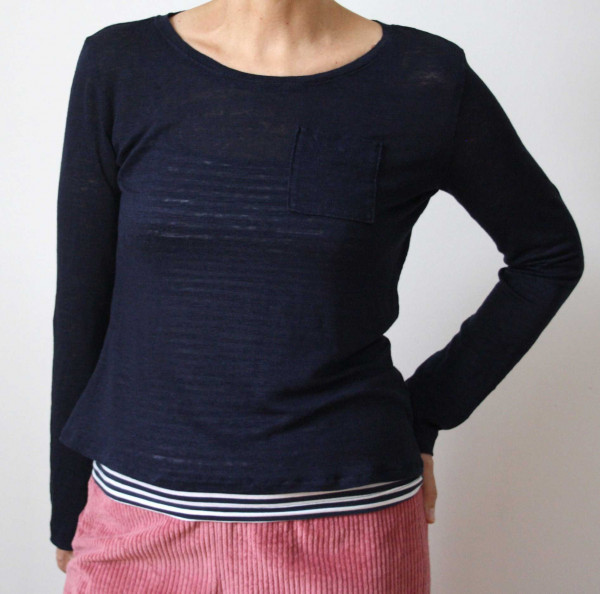 Schnittmuster Damen-Langarmshirt im Breton-Stil von Pedilu Gr. 32-46