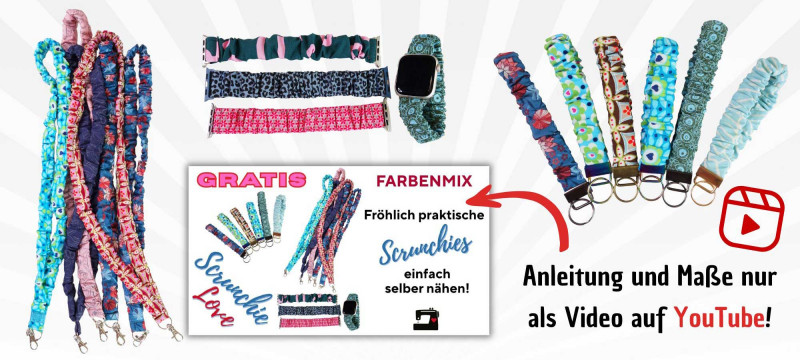 farbenmix Scrunchie Love Schlüsselkette, Armband und mehr