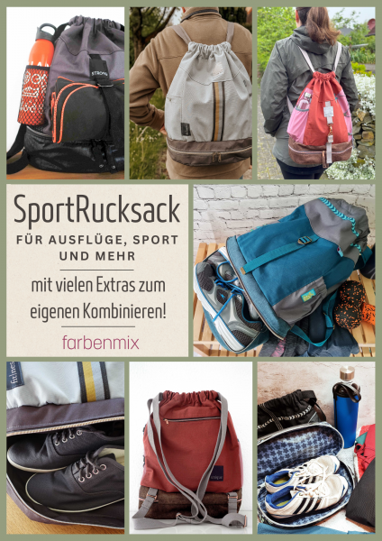 Sportrucksack mit doppeltem Boden farbenmix Ebook zum Nähen