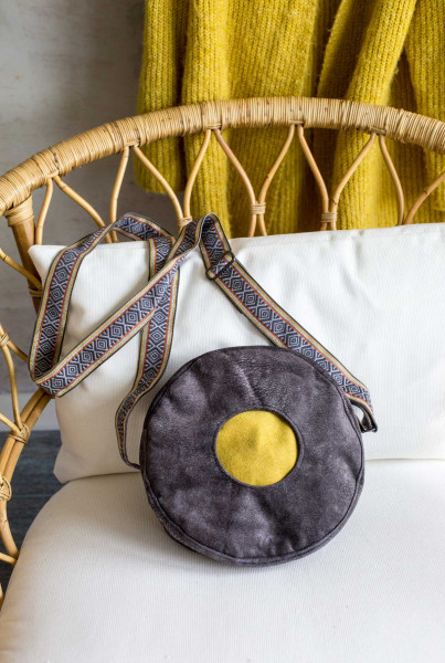 PDF-Schnittmuster Damen-Umhängetasche runde Form zum Downloaden.