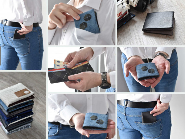 Herren Brieftasche aus Kunstleder/Jeansstoff selber nähen