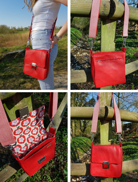 Retro-Tasche Schnittmuster Käthe aus Kunstleder - Schnittmuster und Nähanleitung zum Downloaden