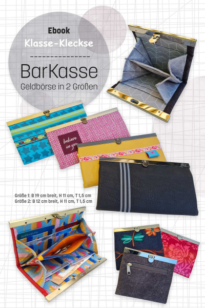 Ebook BarKasse, Schnittmuster Geldbörse mit edlem Metallrahmen