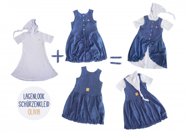 3 in 1 Kinderkleid Olivia von frabenmix, Gr. 86/92 bis 134/140