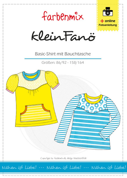 Süßes Kindershirt mit Bauchtasche nähen - Schnittmuster "KleinFanö" von Schnittreif/Farbenmix