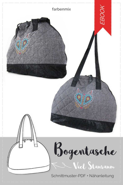 Schnittmuster Henkeltasche Schultertasche "Bogentasche" PDF-Schnittmuster und Nähanleitung