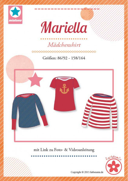 Mädchenshirt Mariella als Papierschnittmuster mit Nähanleitung