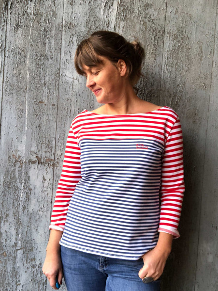 Schnittmuster Damen-Langarmshirt im Breton-Stil von Pedilu Gr. 32-46