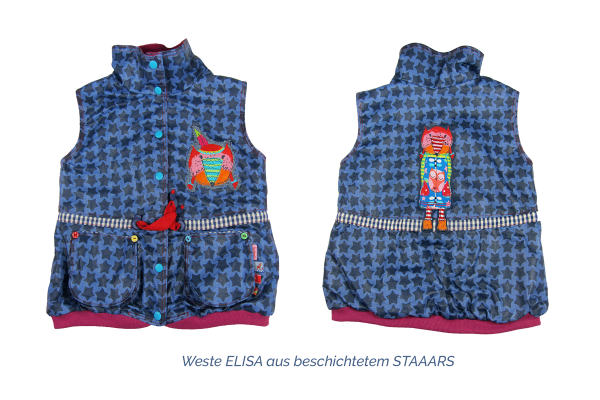 Schnittmuster Kinderweste Elisa aus beschichteter Baumwolle