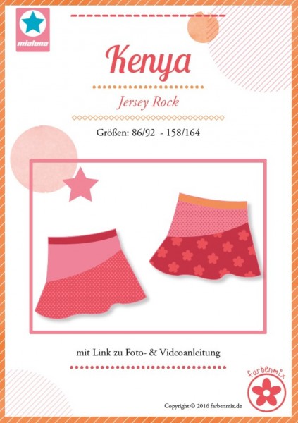 Jerseyrock Papierschnittmuster "Kenya" von mialuna Gr. 86/92-158/164