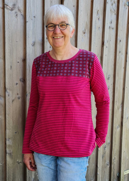 Schnittmuster Damen-Langarmshirt im Breton-Stil von Pedilu Gr. 32-46